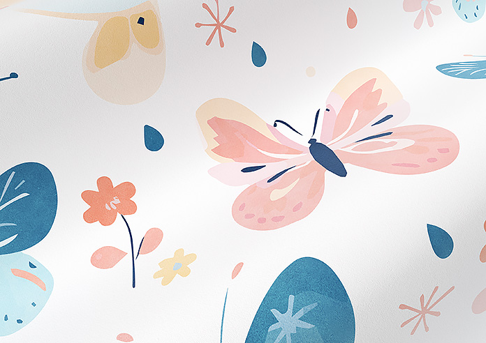 Butterfly Garden, Crystal - Made to Measure Curtains - Image 4